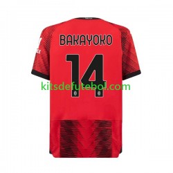 Camisola AC Milan Tiemoue Bakayoko 14 Homem Equipamento principal 2023-2024 Mangas Curtas