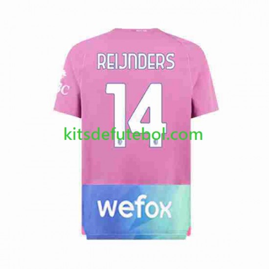 Camisola AC Milan Tijjani Reijnders 14 Homem Terceiro equipamento 2023-2024 Mangas Curtas