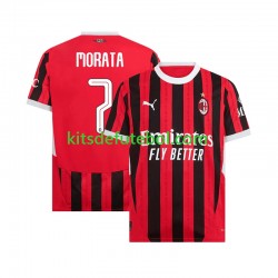 Camisola AC Milan UCL Font MORATA 7 Homem Equipamento principal 2024-2025 Mangas Curtas