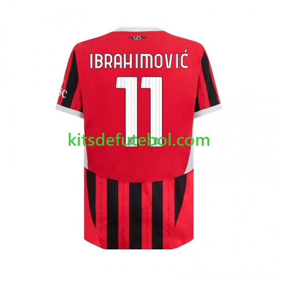 Camisola AC Milan ibrahimovic 11 Homem Equipamento principal 2024-2025 Mangas Curtas