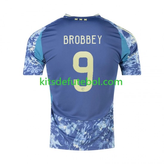 Camisola AFC Ajax Brian Brobbey 9 Homem Equipamento alternativo 2024-2025 Mangas Curtas