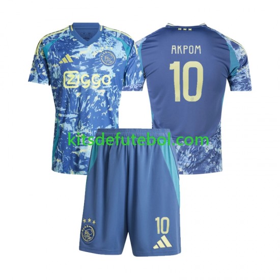 Camisola AFC Ajax Chuba Akpom 10 Criança Equipamento alternativo 2024-2025 Mangas Curtas