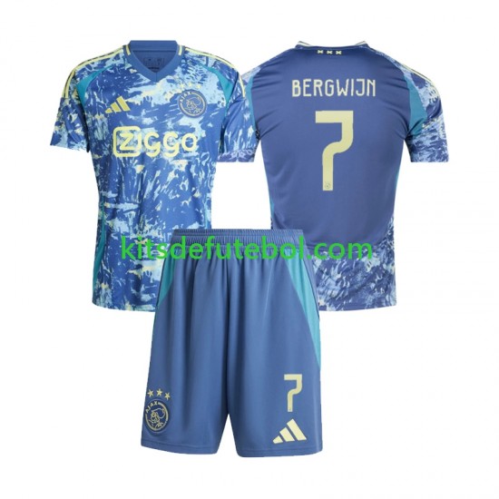 Camisola AFC Ajax Steven Bergwijn 7 Criança Equipamento alternativo 2024-2025 Mangas Curtas