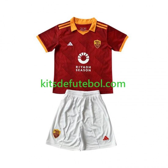 Camisola AS Roma Criança Quarto equipamento 2023-2024 Mangas Curtas