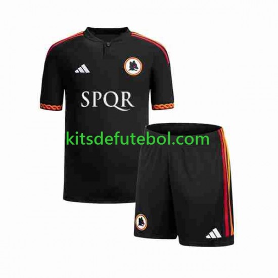 Camisola AS Roma Criança Terceiro equipamento 2023-2024 Mangas Curtas