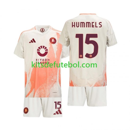Camisola AS Roma Mats Hummels 15 Criança Equipamento alternativo 2024-2025 Mangas Curtas