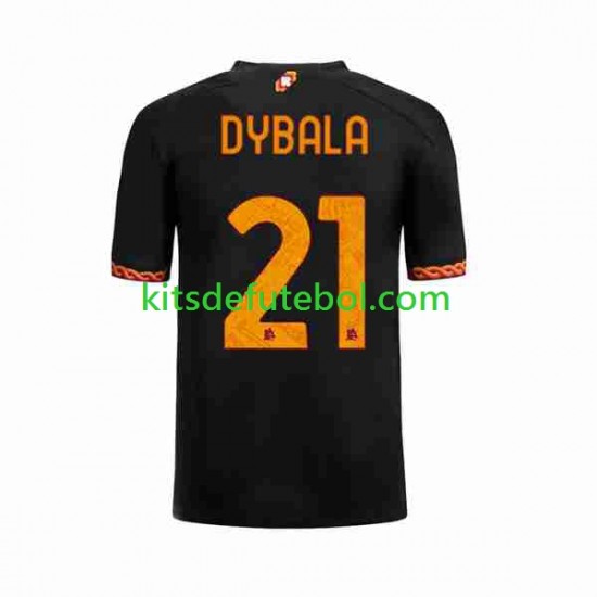 Camisola AS Roma Paulo Dybala 21 Homem Terceiro equipamento 2023-2024 Mangas Curtas