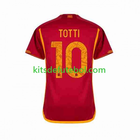 Camisola AS Roma Totti 10 Homem Equipamento principal 2023-2024 Mangas Curtas