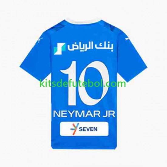 Camisola Al-Hilal Neymar JR 10 Homem Equipamento principal 2023-2024 Mangas Curtas