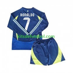Camisola Al-Nassr Cristiano Ronaldo 7 Criança Equipamento alternativo 2024-2025 Mangas Compridas