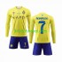 Camisola Al-Nassr Cristiano Ronaldo 7 Criança Equipamento principal 2023-2024 Mangas Compridas