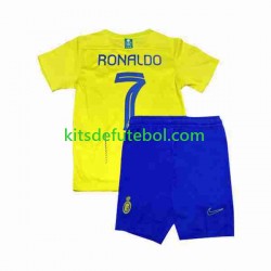 Camisola Al-Nassr Ronaldo 7 Criança Equipamento principal 2023-2024 Mangas Curtas