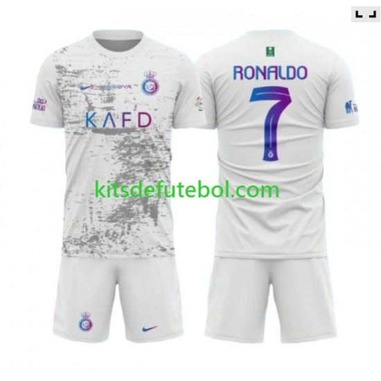 Camisola Al-Nassr Ronaldo 7 Criança Terceiro equipamento 2023-2024 Mangas Curtas