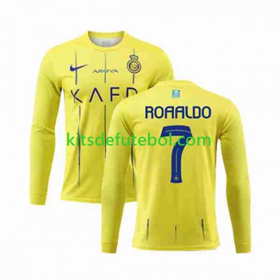 Camisola Al-Nassr Ronaldo 7 Homem Equipamento principal 2023-2024 Mangas Compridas