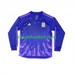 Camisola Seleção da Argentina Homem Equipamento alternativo Mundial 2022 Mangas Compridas
