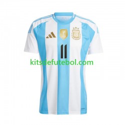 Camisola Seleção da Argentina Di Maria 11 Copa America Homem Equipamento principal 2024 Mangas Curtas