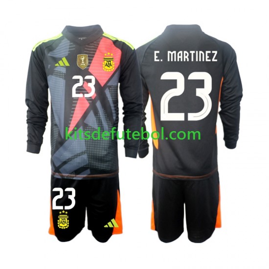 Camisola de Guarda-redes Seleção da Argentina Emiliano Martinez 23 Criança Equipamento principal 2024 Mangas Compridas