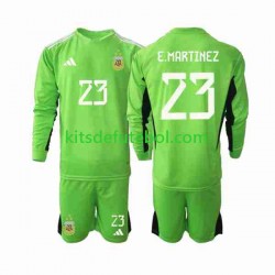 Camisola de Guarda-redes Seleção da Argentina Emiliano Martinez 23 Criança Equipamento principal Mundial 2022 Mangas Compridas