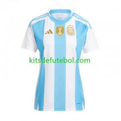 Camisola Seleção da Argentina Copa America Mulheres Equipamento principal 2024 Mangas Curtas