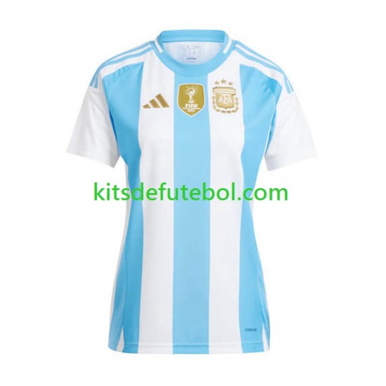 Camisola Seleção da Argentina Copa America Mulheres Equipamento principal 2024 Mangas Curtas