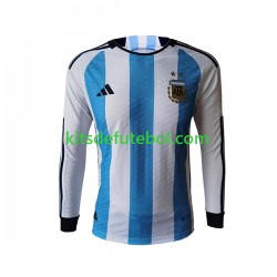 Camisola Seleção da Argentina Homem Equipamento principal Mundial 2022 Mangas Compridas