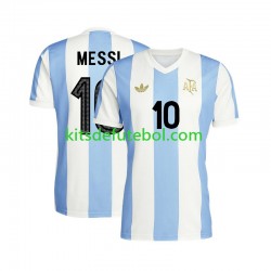Camisola Seleção da Argentina Lionel Messi 10 50 Anniversary Homem Equipamento principal Mangas Curtas