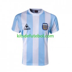 Camisola Retrô Seleção da Argentina Homem Equipamento principal 1986 Mangas Curtas