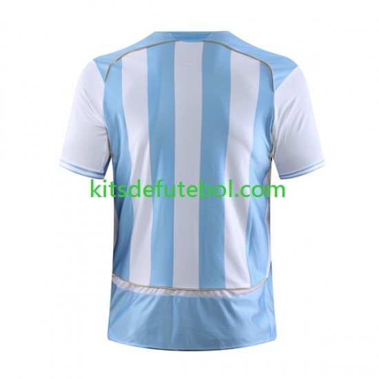Camisola Retrô Seleção da Argentina Homem Equipamento principal 2006 Mangas Curtas