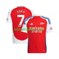 Camisola Arsenal Vermelho Bukayo Saka 7 Homem Equipamento principal 2024-2025 Mangas Curtas