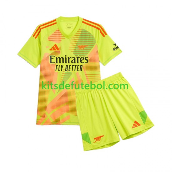 Camisola de Guarda-redes Arsenal Criança Equipamento principal 2024-2025 Mangas Curtas