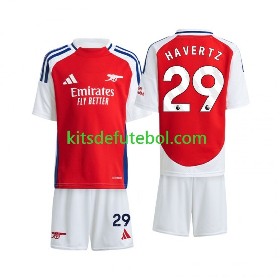 Camisola Arsenal Havertz 29 Criança Equipamento principal 2024-2025 Mangas Curtas