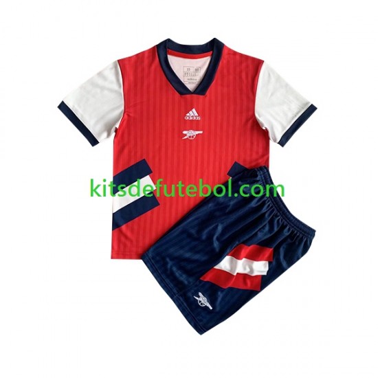Camisola Retrô Arsenal Icon Criança Equipamento principal 2022-2023 Mangas Curtas