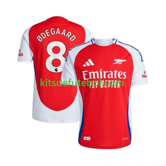 Camisola Arsenal Vermelho Martin Odegaard 8 Homem Equipamento principal 2024-2025 Mangas Curtas