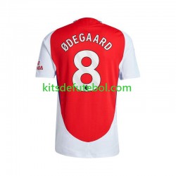 Camisola Arsenal Vermelho Martin Odegaard 8 Homem Equipamento principal 2024-2025 Mangas Curtas