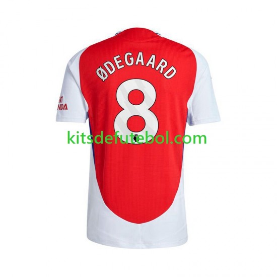 Camisola Arsenal Vermelho Martin Odegaard 8 Homem Equipamento principal 2024-2025 Mangas Curtas