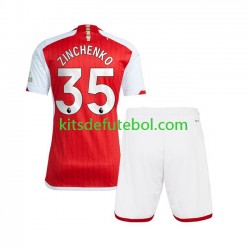 Camisola Arsenal Oleksandr Zinchenko 35 Criança Equipamento principal 2023-2024 Mangas Curtas