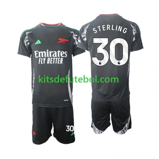 Camisola Arsenal Sterling 30 Criança Equipamento alternativo 2024-2025 Mangas Curtas