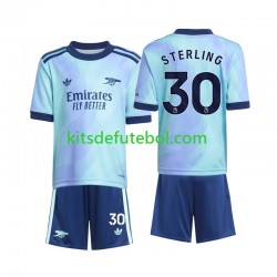Camisola Arsenal Sterling 30 Criança Terceiro equipamento 2024-2025 Mangas Curtas
