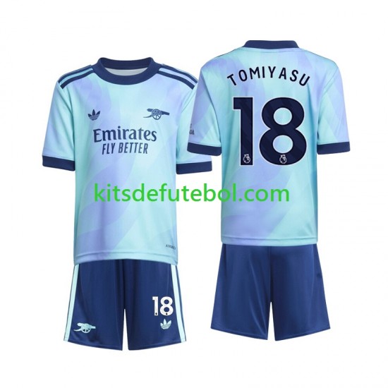 Camisola Arsenal Takehiro Tomiyasu 18 Criança Terceiro equipamento 2024-2025 Mangas Curtas