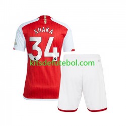 Camisola Arsenal Xhaka 34 Criança Equipamento principal 2023-2024 Mangas Curtas