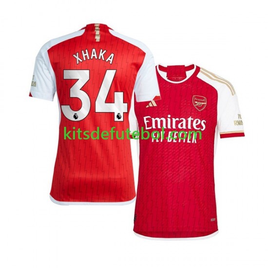 Camisola Arsenal Xhaka 34 Homem Equipamento principal 2023-2024 Mangas Curtas