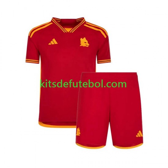 Camisola AS Roma Criança Equipamento principal 2023-2024 Mangas Curtas
