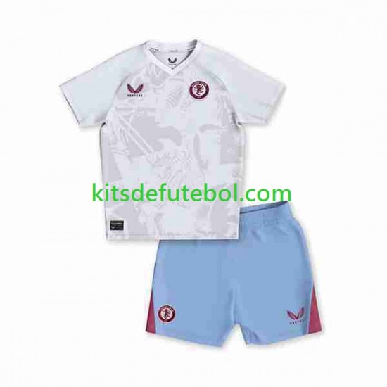 Camisola Aston Villa Criança Equipamento alternativo 2023-2024 Mangas Curtas