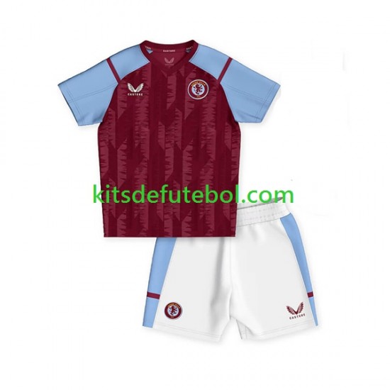 Camisola Aston Villa Criança Equipamento principal 2023-2024 Mangas Curtas
