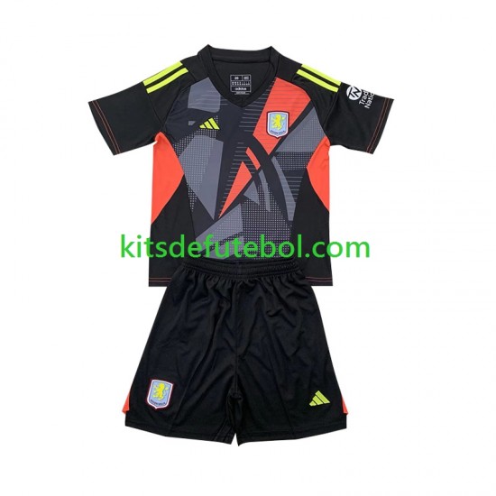 Camisola de Guarda-redes Aston Villa Criança Equipamento alternativo 2024-2025 Mangas Curtas