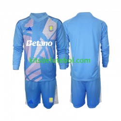 Camisola de Guarda-redes Aston Villa Azul Criança Terceiro equipamento 2024-2025 Mangas Compridas