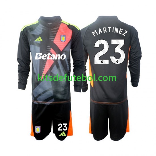 Camisola de Guarda-redes Aston Villa Emiliano Martinez 23 Criança Equipamento alternativo 2024-2025 Mangas Compridas