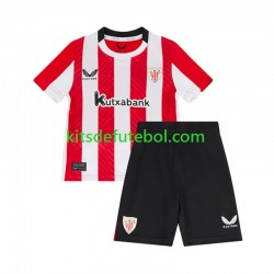 Camisola Athletic Bilbao Criança Equipamento principal 2024-2025 Mangas Curtas