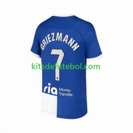 Camisola Atlético Madrid 2 Antoine Griezmann 7 Homem Equipamento alternativo 2023-2024 Mangas Curtas