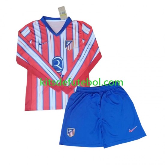 Camisola Atlético Madrid Criança Equipamento principal 2024-2025 Mangas Compridas